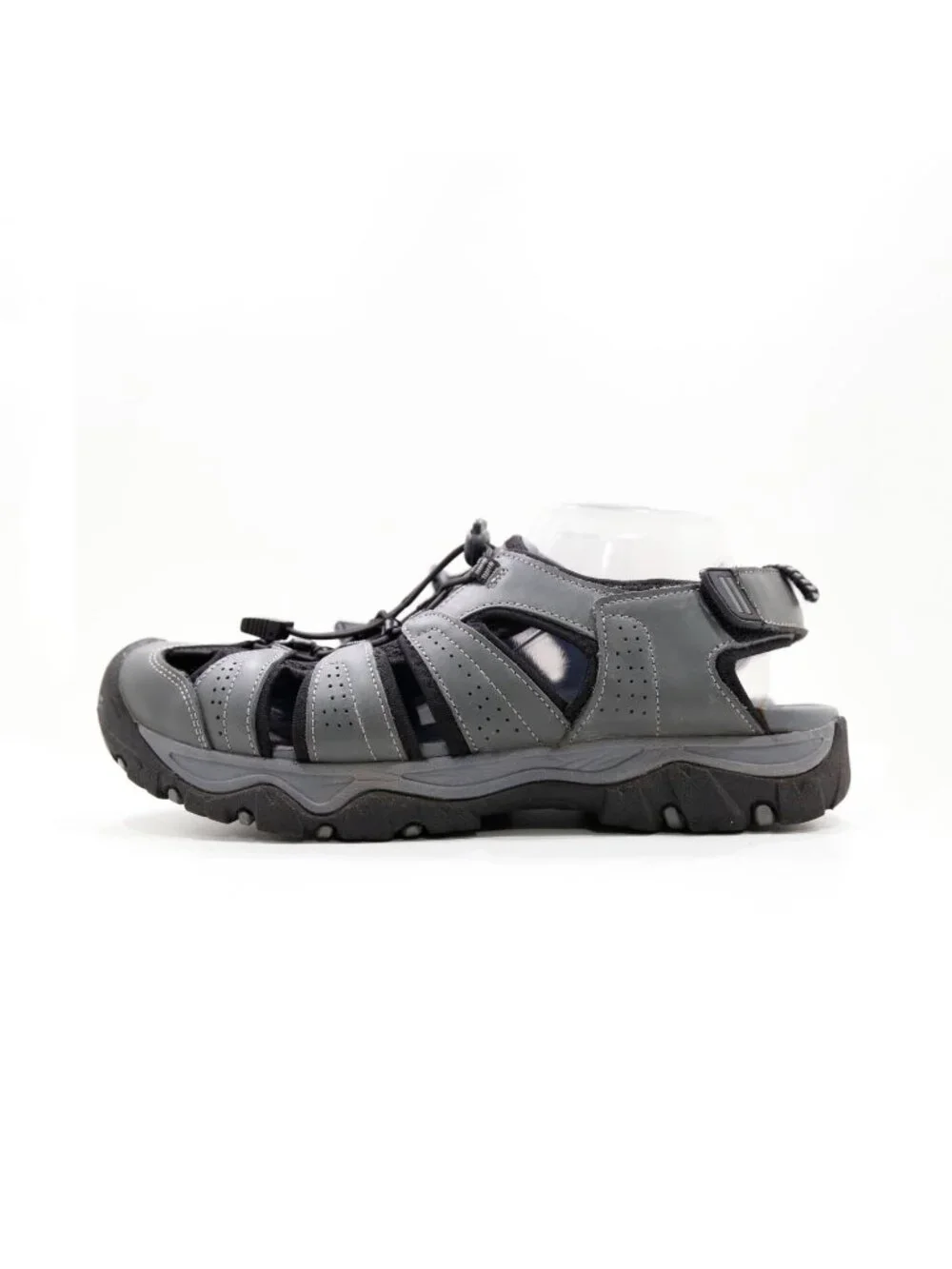 Eddie Bauer Stewart Gray Leather Fisherman Sandals - Men's 11